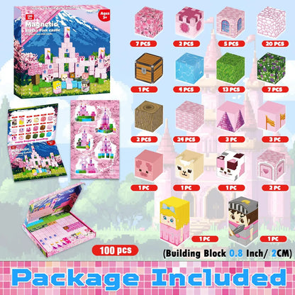 Bloques Magnéticos Minecraft Castillo y Princesas 100pcs