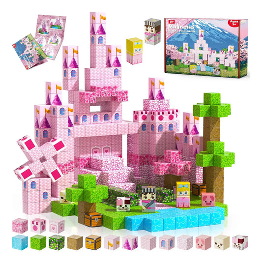 Bloques Magnéticos Minecraft Castillo y Princesas 100pcs
