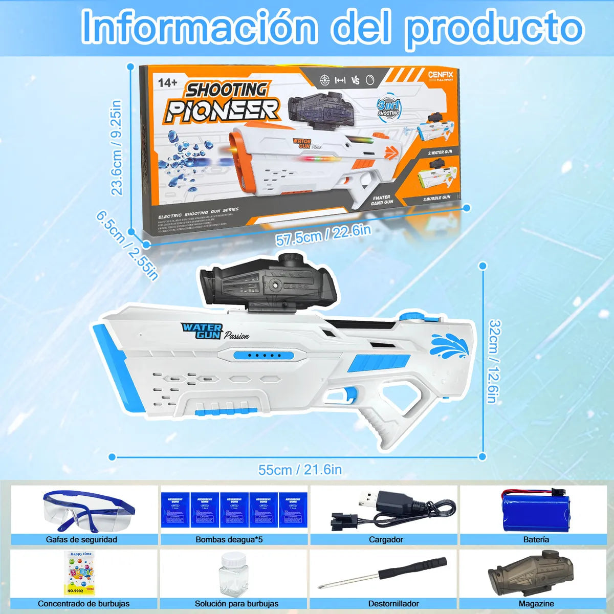 JUGUETE DE HIDROGEL Y AGUA CON BURBUJAS 3 EN 1